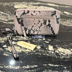 Max Studio Snake-Print Wristlet